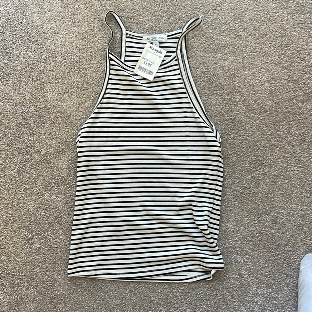 Halter striped tank top